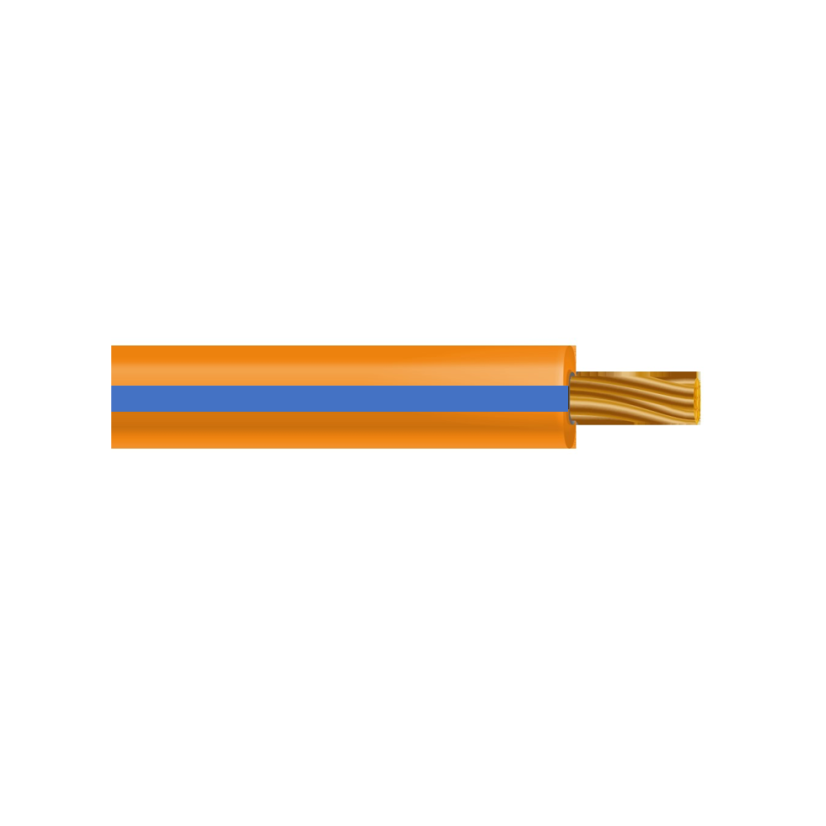 XHHW Cable - Stranded, Orange w/ Blue Stripe, 12 AWG , 500 ft Spooled